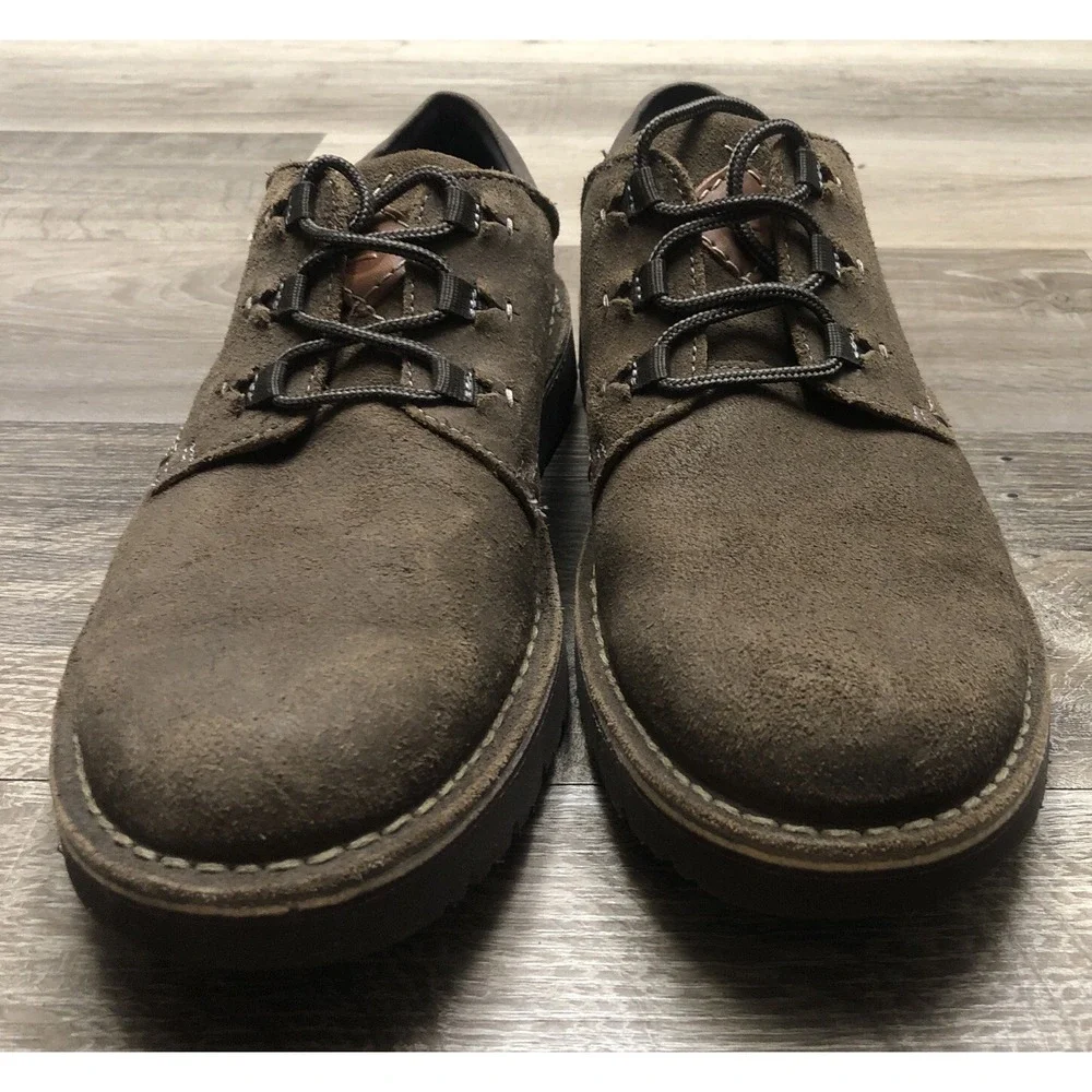 Clarks Oxford Shoes Men's 11.5 Brown Suede Eastford Low‎